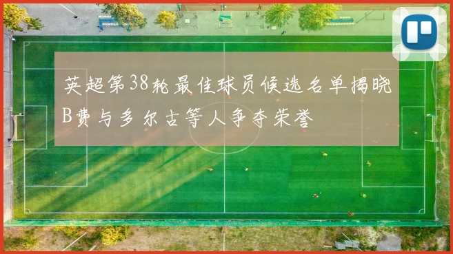 英超第38轮最佳球员候选名单揭晓B费与多尔古等人争夺荣誉